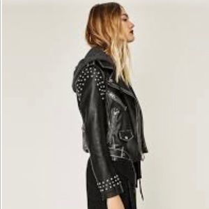 Zara Black New Blk Stud Detachable Hood Xl Jacket